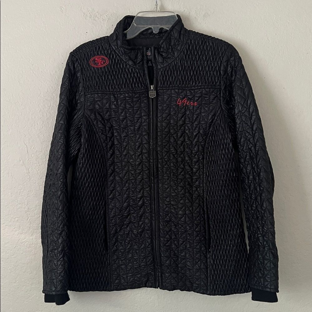 Like New! NFL Pro Line SF49ers Puffer Quilted Poly Full Zip Jacket in Size M